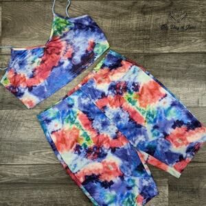 Shein Ribbed Crop Top Shorts Set Size L